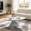 Table basse ovale moderne en pierre 47,27 ", base sculpturale en fibre de verre pour salon et appartement-123028473