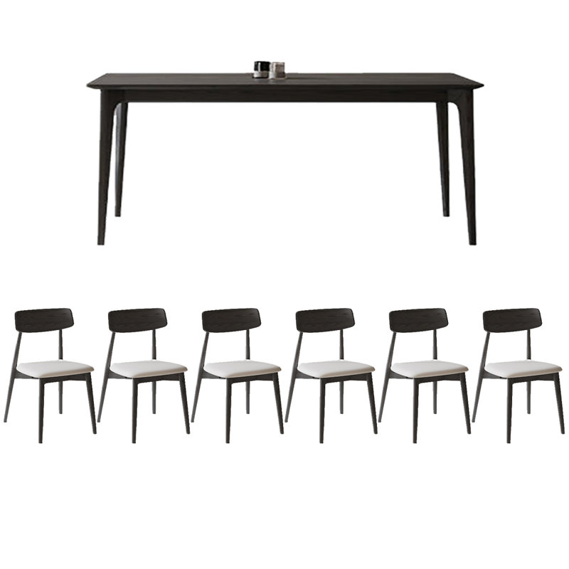 6 - Person Four Leg Dining Set, 29.53"H x 78.74"L x 35.43"W
