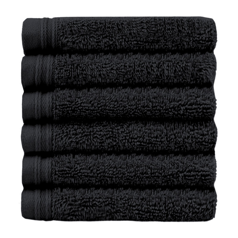 Essuie-mains 100% coton Alexandra, Noir