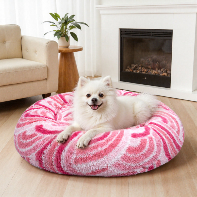 Réchauffant un beignet rond, Petit (H 7 po x l 23 po x P 23 po), Rose / Rouge / Blanc