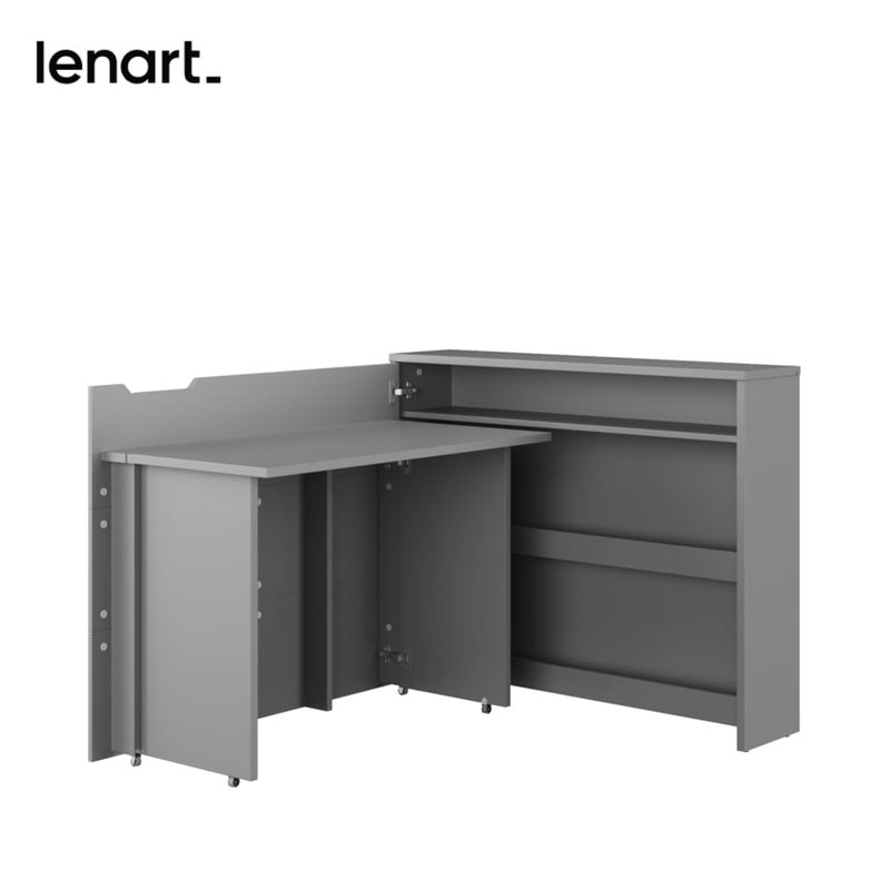 Efosa L-Shaped Executive Desk, Grey, Right