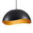1 - Light Dome Pendant Unique Metal Single Modern Pendant Light Black and Gold-123747957