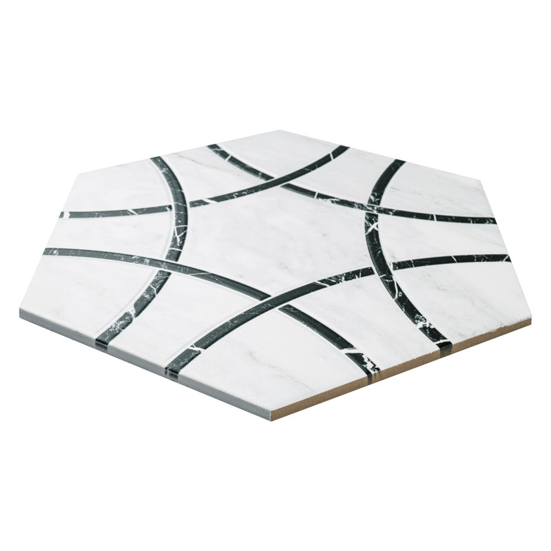Modulo Eclipse 11" x 13" Matte Porcelain Hexagon Floor And Wall Tile, Eclipse