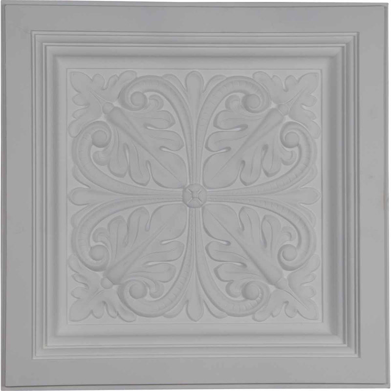 23.875'' L x 23.875'' W Polyurethane Glue Up Ceiling Tile In White