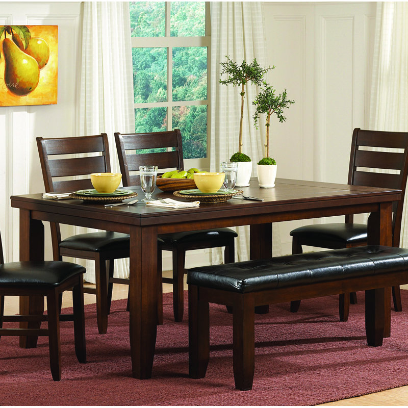 Table de salle à manger Leola, Chêne foncé, H 30 po x l 42 po x P 64 à 82 po
