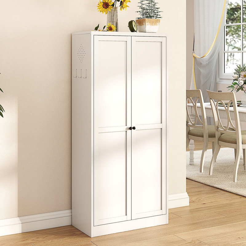 Rangement réglable pour garde-manger 61 po en métal blanc 61 po avec 4 tablettes (capacité de 110 lb)