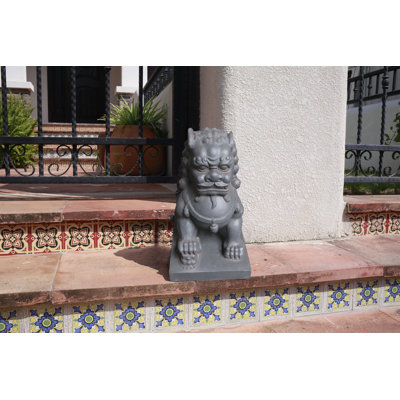 Foo Dog Right Paw on Cub Statue