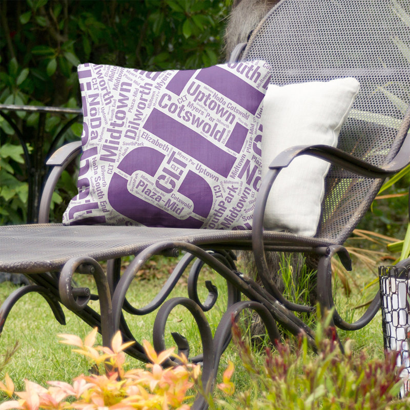 Coussin décoratif intérieur/extérieur charlotte, Mauve, H 16 po x l 16 po, Oui