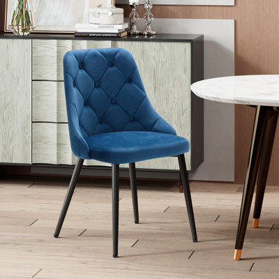 Genter Tufted Velvet Upholstered Back Side Chair Dining Chair -  Everly Quinn, F1992B9AD20C4F209E8CB30797DDED31