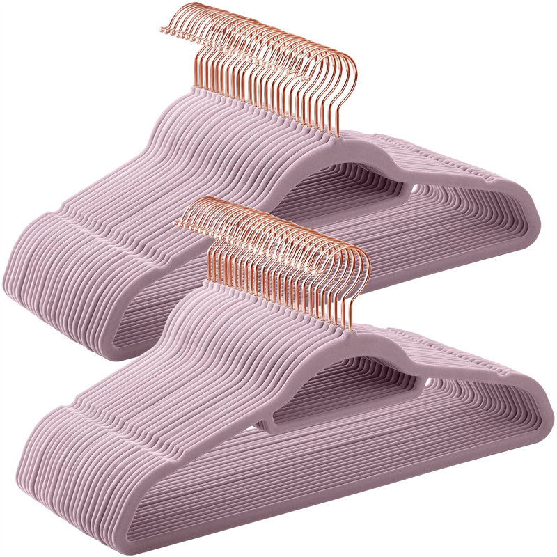 Cintre standard en velours antidérapant, Mauve pâle, 50