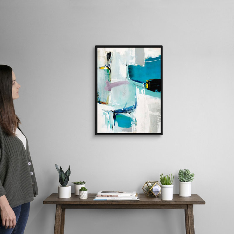 "Pensée magique II" par Sydney Edmunds - reproduction d'art sur toile, Cadre flottant noir, H 26 po x l 20 po x P 1,75 po