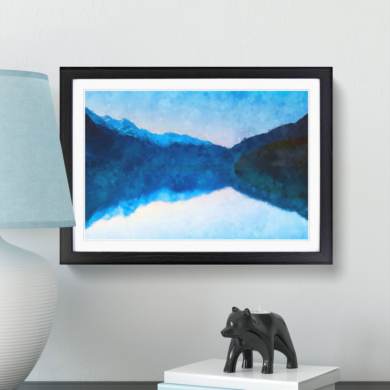 Lake in Haines Alaska - Picture Frame Painting Print, 33cm H x 45cm W x 2cm D, Black Framed