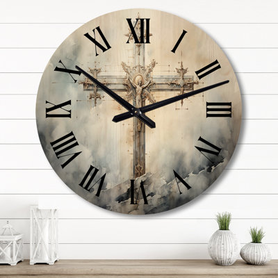 Symbols Cross A Powerful - Spiritual Oversized Wood Wall Clock