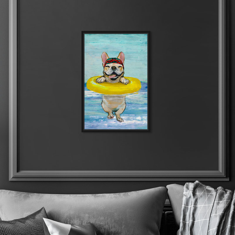 «Nolea Sea Dog» par Oliver Gal - impression sur toile, H 15 po x l 10 po, Toile encadrée, Noir