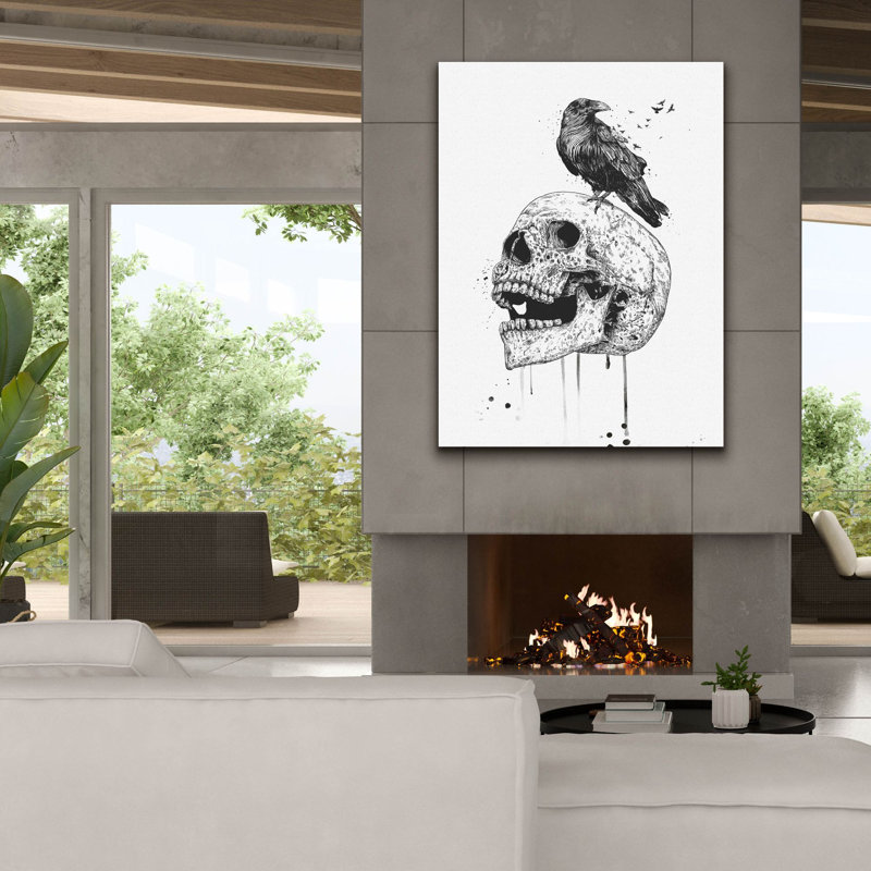 «New Skull» par Balazs Solti, art mural sur toile, H 54 po x l 40 po x P 1,5 po