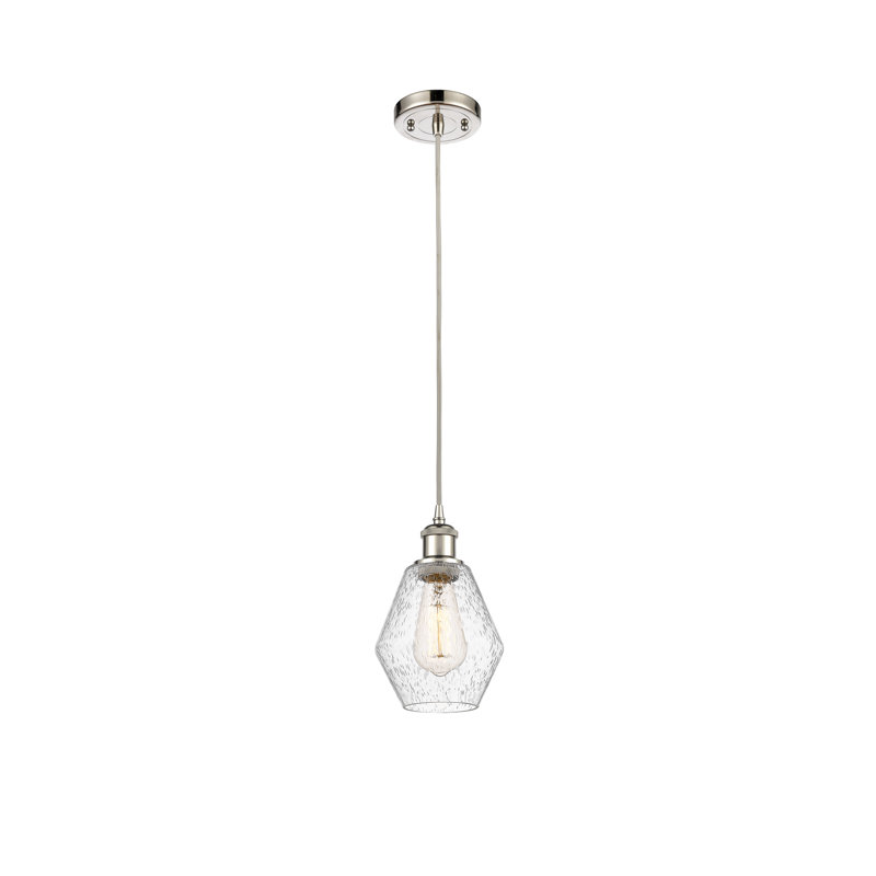 Luminaire suspendu simple à 1 lumière Gabbie, Argent