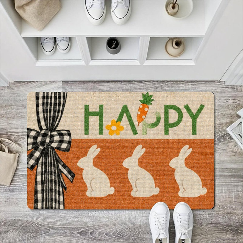 Paillasson Happy Easter Bunny, 24 x 36, pour porte d'entrée