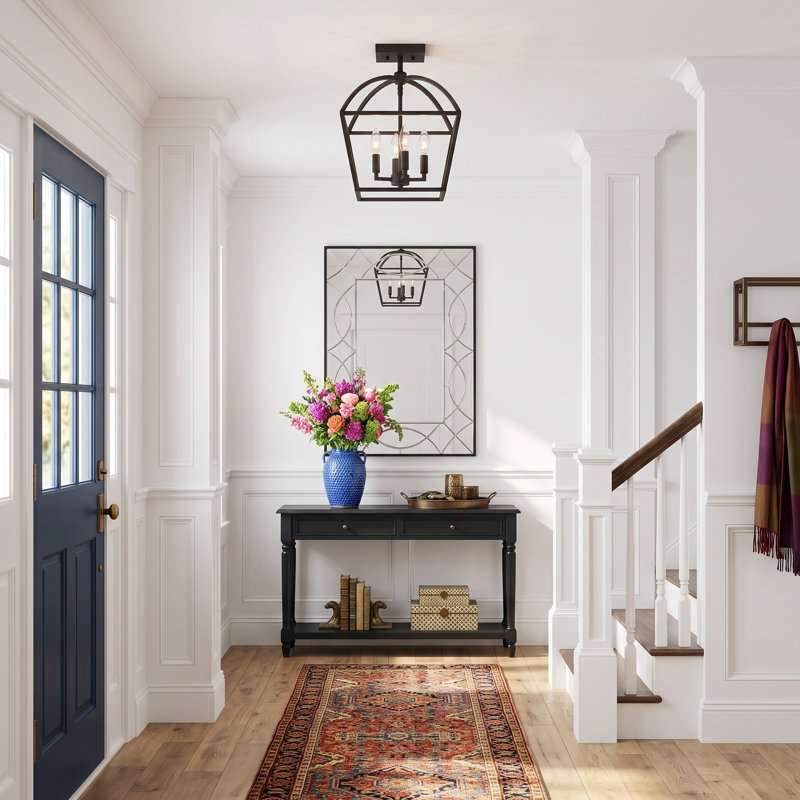 Alfreda 4 -Light Semi Flush Mount,  Matte Black