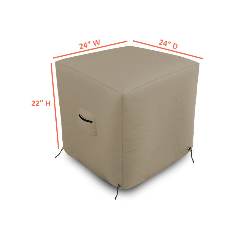 Outdoor Waterproof Air-Conditioner Cover, High Density Patio Square Durable & UV-Resistant AC Cover, 22" H x 24" W x 24" D