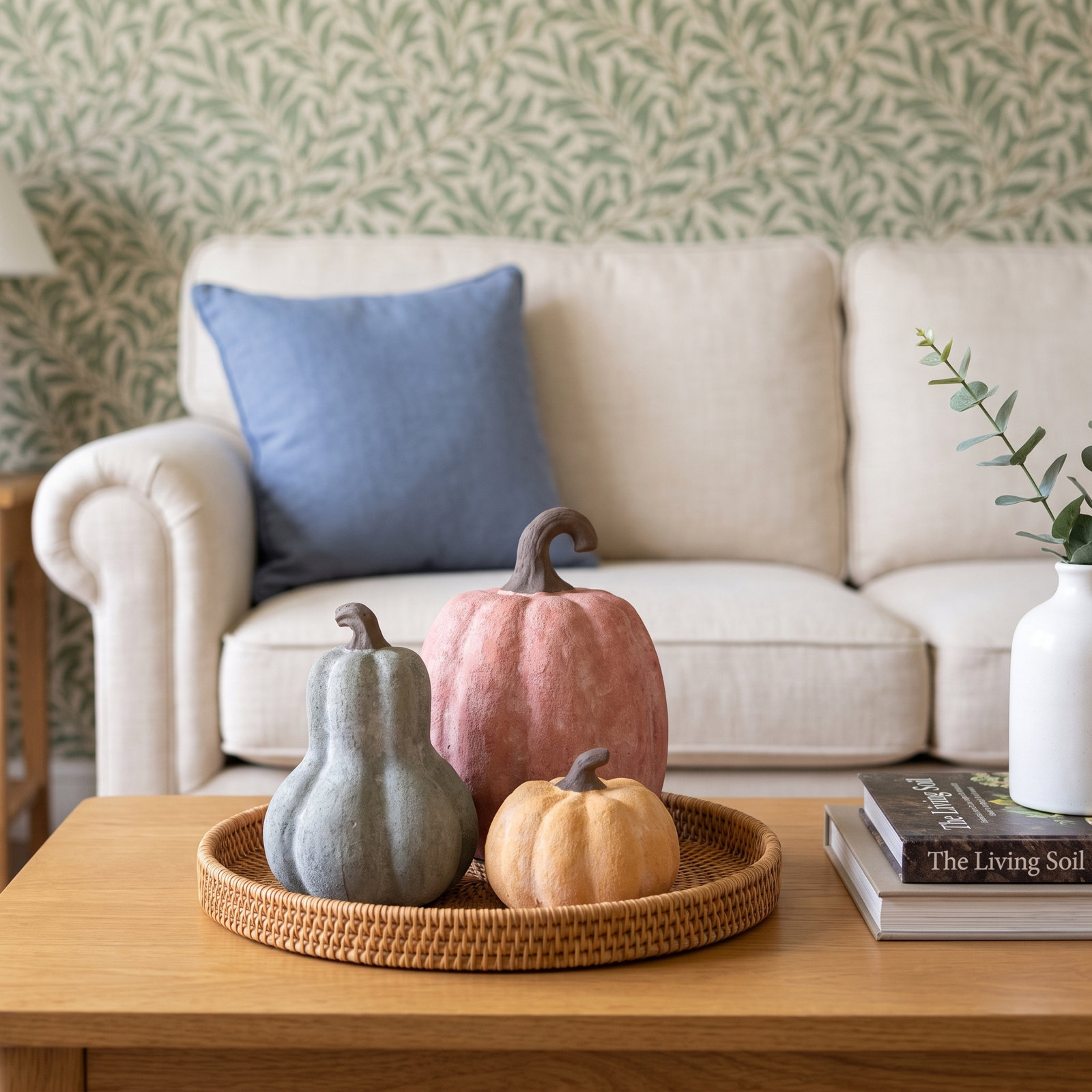 SET OF THREE TERRACOTTA PUMPKINS
