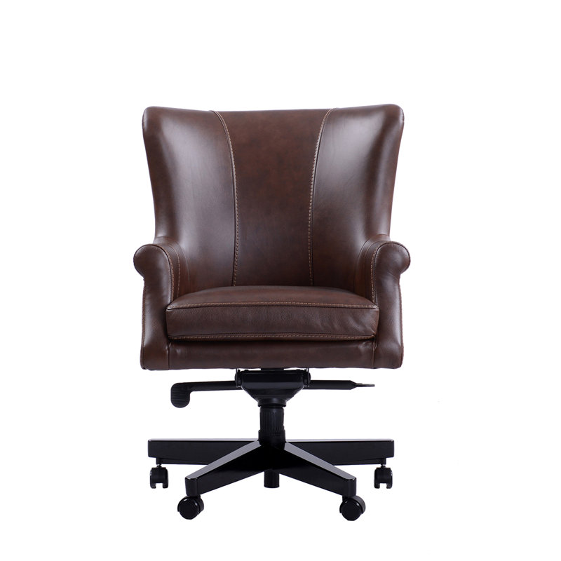 Fauteuil de direction en cuir véritable Charton, Brun Vérone