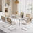 71In Rectangle Glass Top Dining Set With Velvet Chairs-588360854-588360851