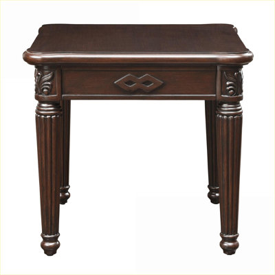 Table basse en bois espresso avec pieds tournés romantiques et garniture surélevée, conception robuste et intemporelle pour le salon
