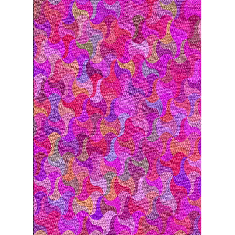 Tapis rose tissé à la machine, Carré 4 pi