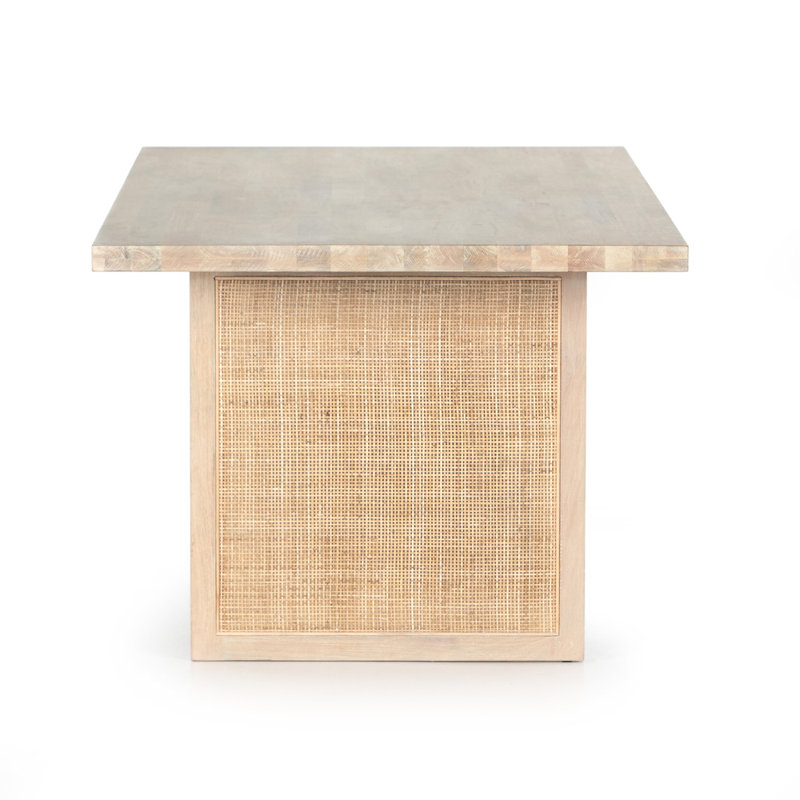 Clarita Solid Wood Dining Table, Whitewash