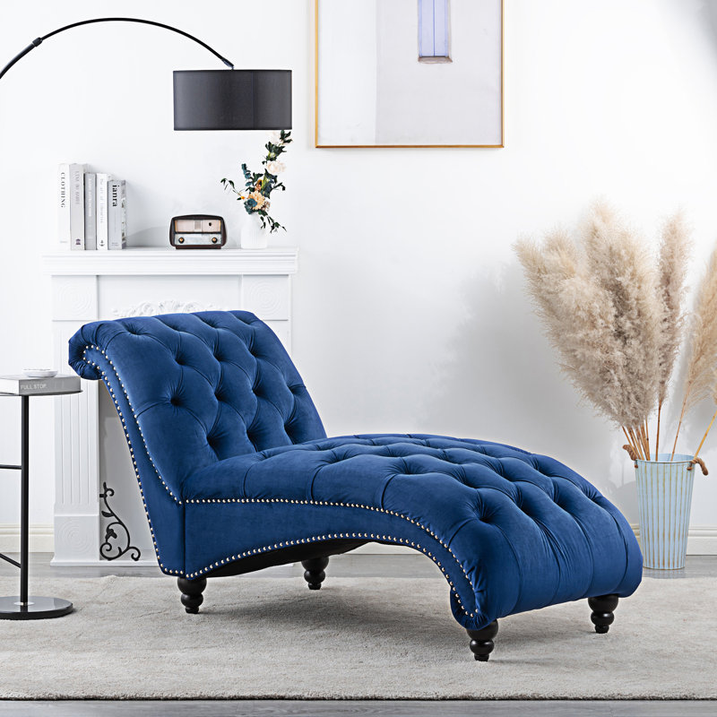 Chaise longue sans accoudoirs touffetée, Brun
