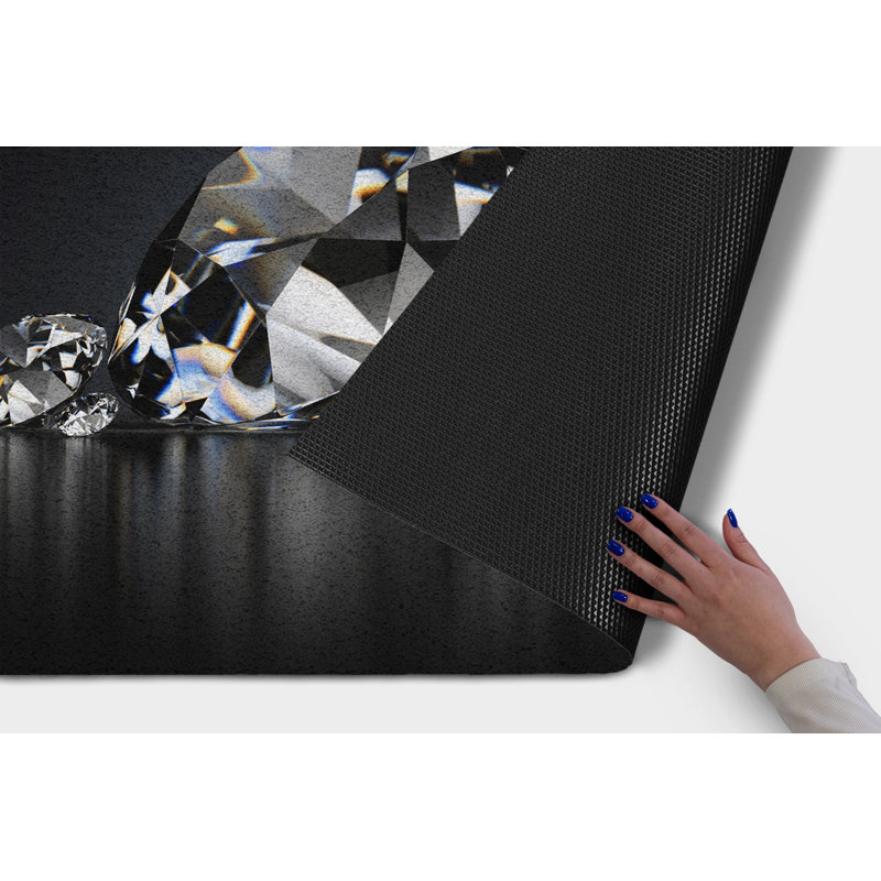 Non-Slip Geometric Outdoor Doormat, W100 x L150 cm