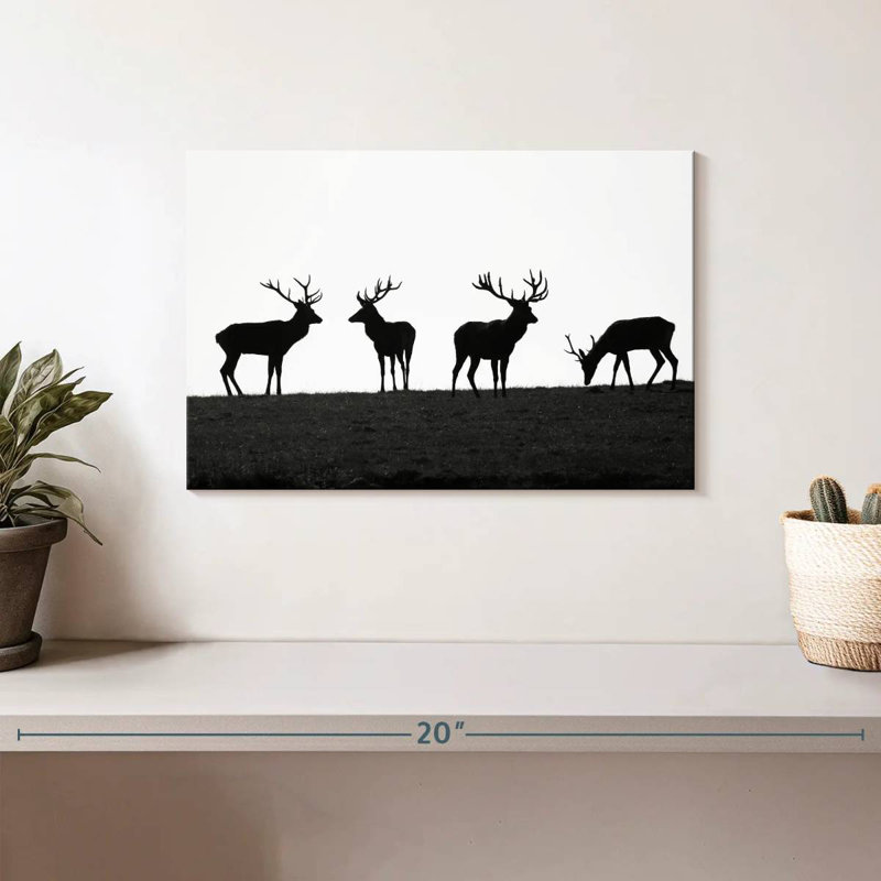 Silhouettes de cerf élapier Brampt, H 8 po x l 12 po