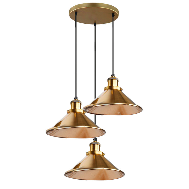 Collinsville 3 - Light Cluster Pendant, Yellow Brass