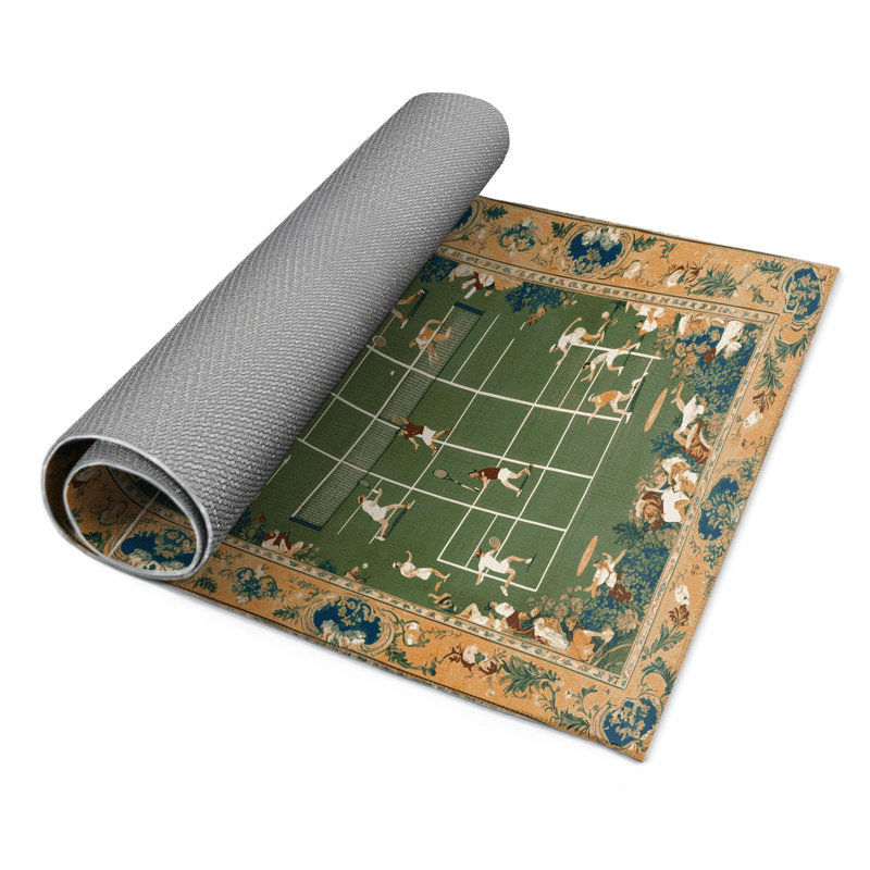 Tapis d'intérieur et d'extérieur brun français, Rectangle 9 pi x 12 pi