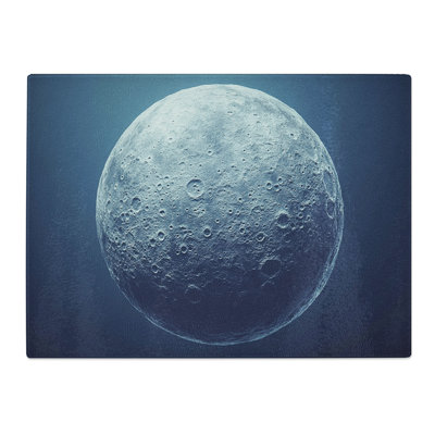 Moon Graphic  Glass Chopping Board