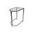 Set of Two 25" Black And Clear Glass And Genuine Marble Half Circle Three Leg Console Table