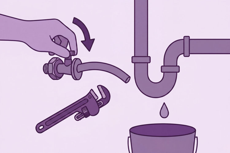 turning off and disconnecting the plumbing from the water supply