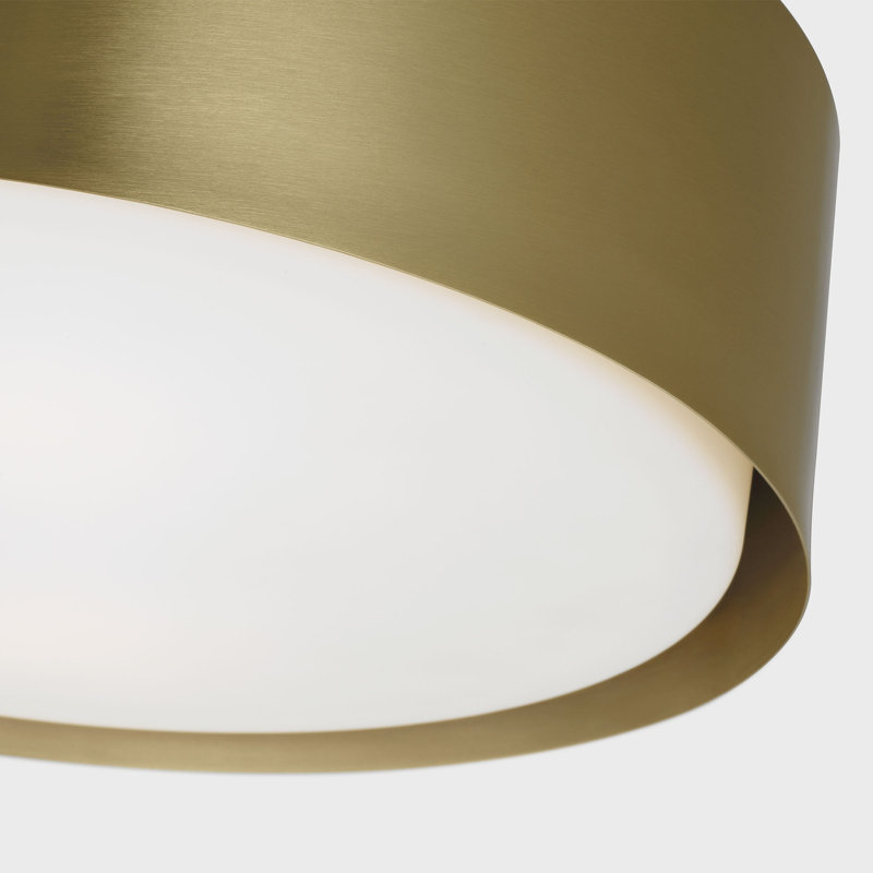Plafonnier moyen Dartmore, Laiton satiné, H 5,625 po x l 15 po x P 15 po, Laiton satiné