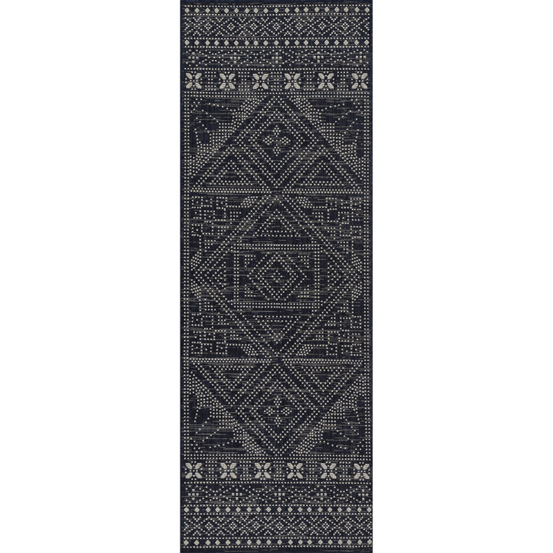 Oriental Indoor / Outdoor Rug, Runner 2'7" x 7'6"