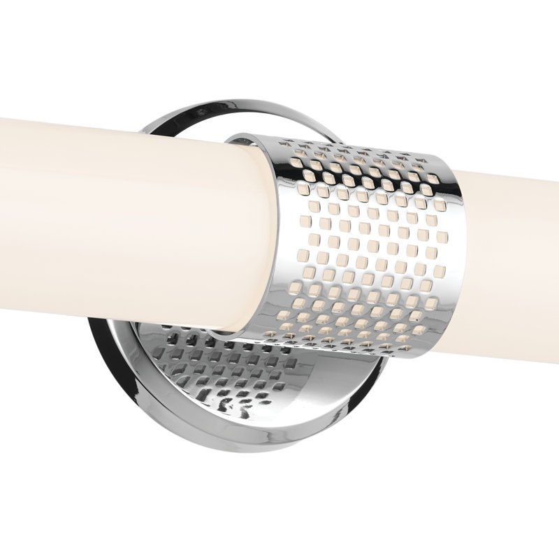 24.25" Bath Bar Medium LED with White Glass, Chrome