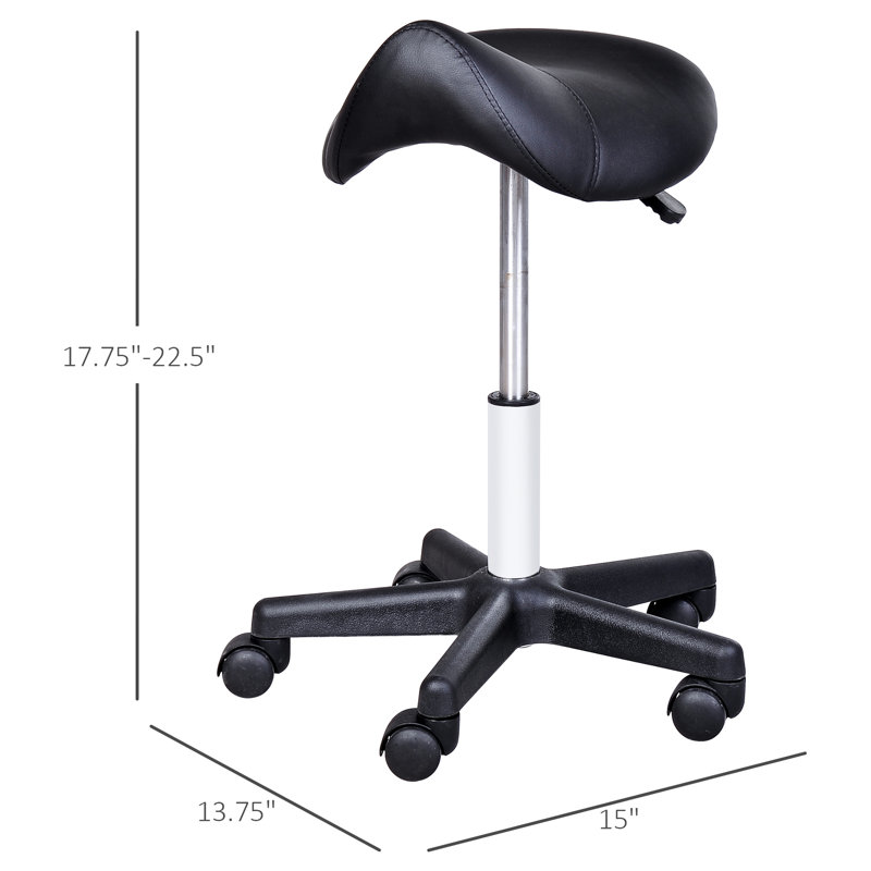 Tabouret ergonomique en similicuir à roulettes, réglable en hauteur, offrant une mobilité douce pour les spas, les salons, les massages