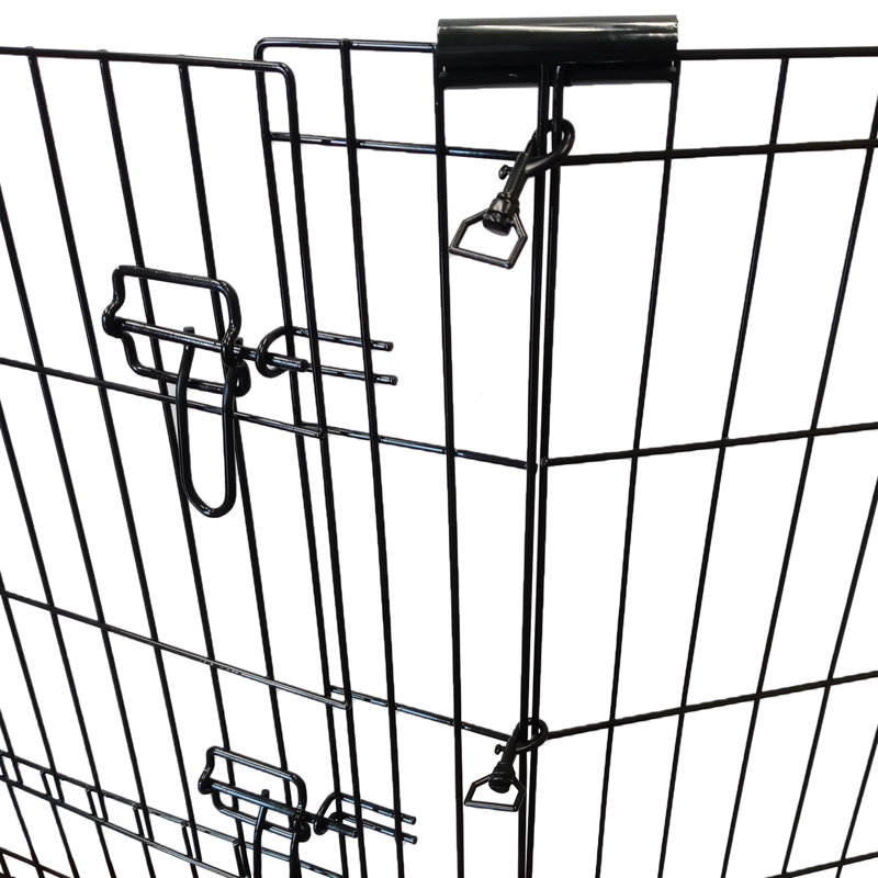 KennelMaster Black Vinyl-Coated Steel 8-Panel Exercise Playpen