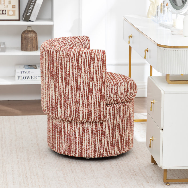 Chaise d'appoint rembourrée avec rangement et roulettes, Orange