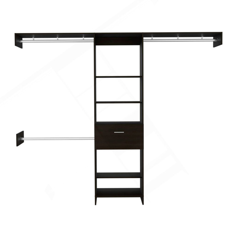 250 Closet System British, Bedroom, Black, Black