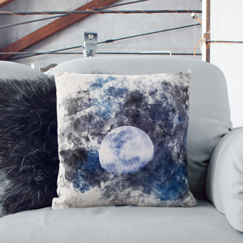 Shadow Moon Cushion with Filling, White, 40cm H x 40cm W x 15cm D