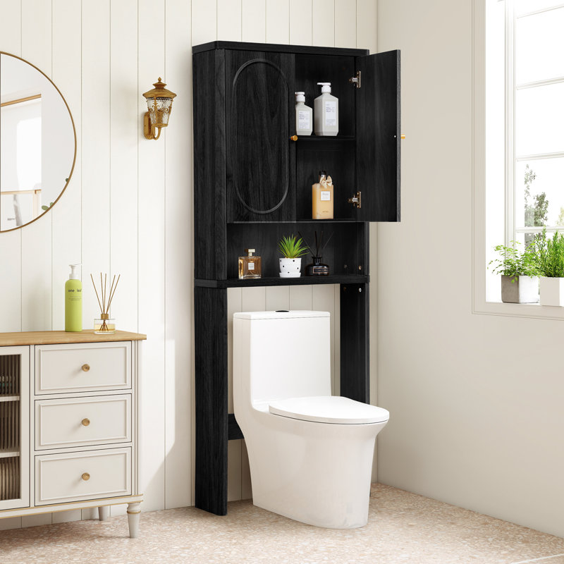 Rangement autoportant au-dessus de la toilette, Noir