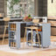 Îlot de cuisine avec plateau en bois manufacturé Nourin-980737090
