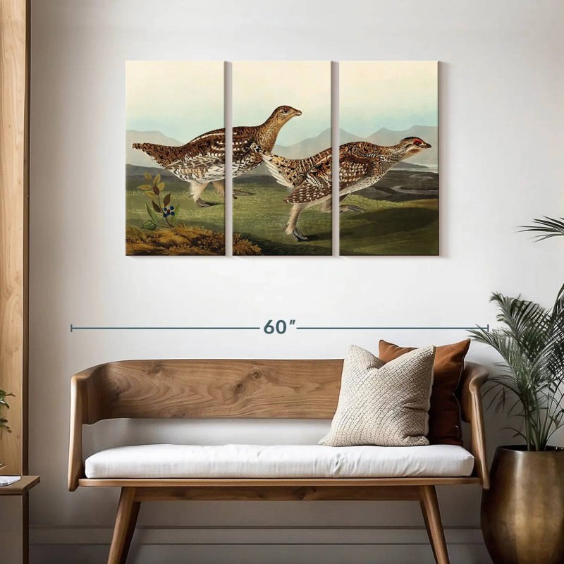 Brampt Sharp Tailed Grouse, 28" H x 45" W