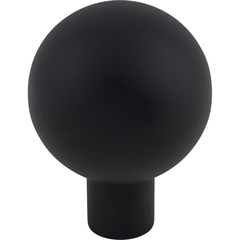 Brookline Round Knob, Flat Black, 1 1/8" Knob Diameter