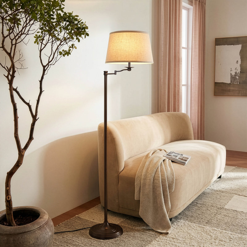  Lampe sur pied à DEL extensible Mid-Century 62 po Caden, Bronze